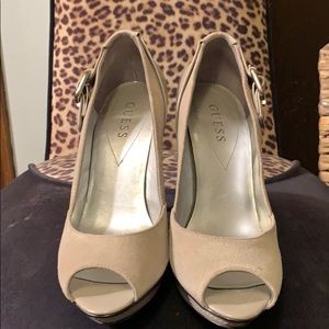 Guess suede Open toe pumps